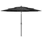 vidaXL Parasol 3-laags met aluminium paal 3 m, Tuin en Terras, Verzenden, Nieuw, 3 tot 4 meter
