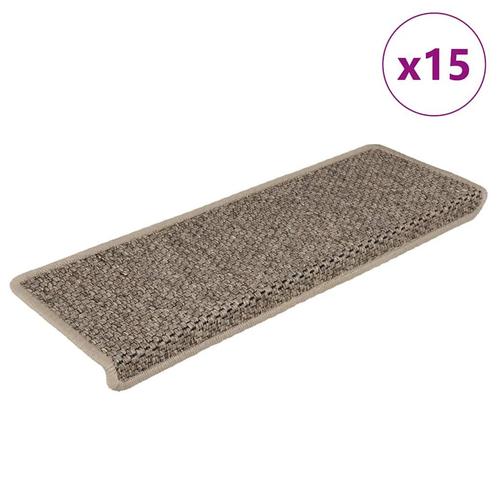 vidaXL Trapmatten zelfklevend 15 st sisal-look 65x21x4 cm, Doe-het-zelf en Verbouw, Ladders en Trappen, Nieuw, Verzenden