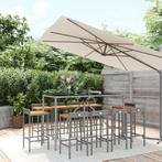 vidaXL 11-delige Tuinbarset poly rattan en massief, Verzenden, Nieuw, Rotan, Meer dan 8 zitplaatsen