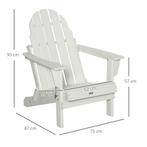 TRUUSK Adirondack Vouwbare Tuinstoel 75x87x93cm, Witte Tuins, Verzenden, Nieuw
