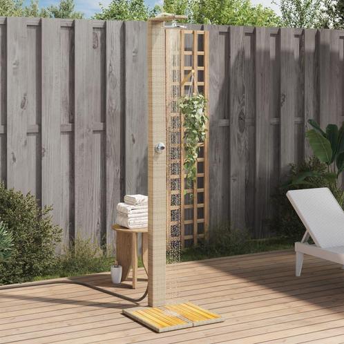 vidaXL Buitendouche 50x55x224 cm poly rattan en acaciahout, Tuin en Terras, Zwembad-toebehoren, Nieuw, Verzenden