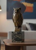 Césaro - sculptuur, Owl in Art Deco style - 33 cm - Brons,