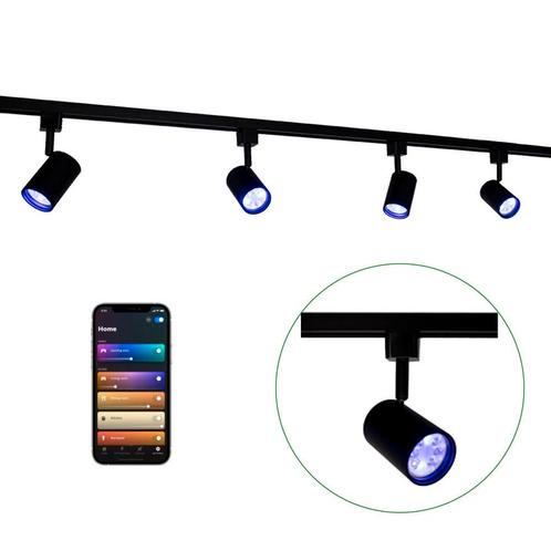 Smart Railsysteem 1-fase | Zwart | 2 Meter | HUE compatible, Huis en Inrichting, Lampen | Plafondlampen, Nieuw, Kunststof, Metaal