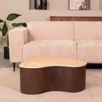 LABEL51 Salontafel Davi - Espresso - Travertin - 80 cm -, Ophalen of Verzenden, Nieuw