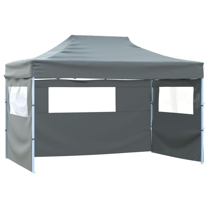vidaXL Vouwtent met 3 wanden 431x291x315 cm antraciet, Tuin en Terras, Partytenten, Nieuw, Verzenden