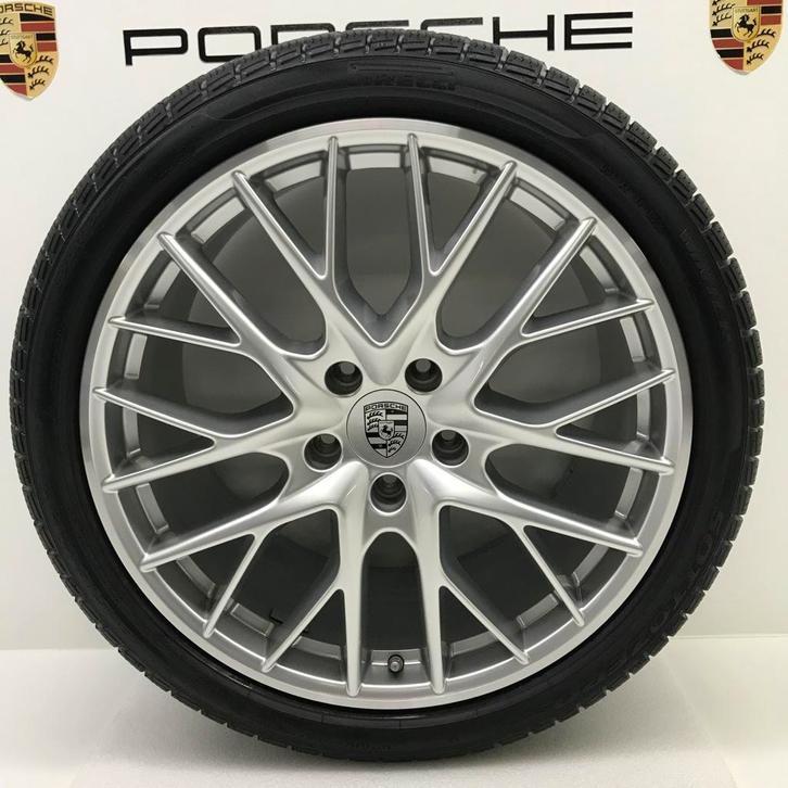 Porsche Panamera (971) 21 SportDesign Zilver/Alu winterset, Auto-onderdelen, Banden en Velgen, 21 inch, Winterbanden, 315 mm, Personenwagen