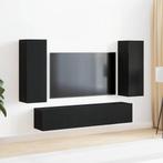 vidaXL 4-delige TV-kast set - Wandgemonteerd zwart eikenhout, Huis en Inrichting, Kasten | Televisiemeubels, Verzenden, Nieuw