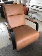 Leren draaifauteuil met hoge rug en stervoet - bruin leer -, Huis en Inrichting, Fauteuils, Nieuw, Ophalen of Verzenden, Industrieel