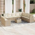 vidaXL 11-delige Tuinset met kussens poly rattan beige, Tuin en Terras, Tuinsets en Loungesets, Verzenden, Nieuw, Rotan, Tuinset