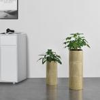 Bloempot op standaard Luttich metaal set van 2 goud en zwart, Verzenden, Nieuw