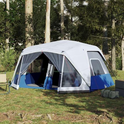 vidaXL Tent met LED 10-persoons snelontgrendeling lichtblauw, Caravans en Kamperen, Tenten, Nieuw, tot en met 2, Verzenden
