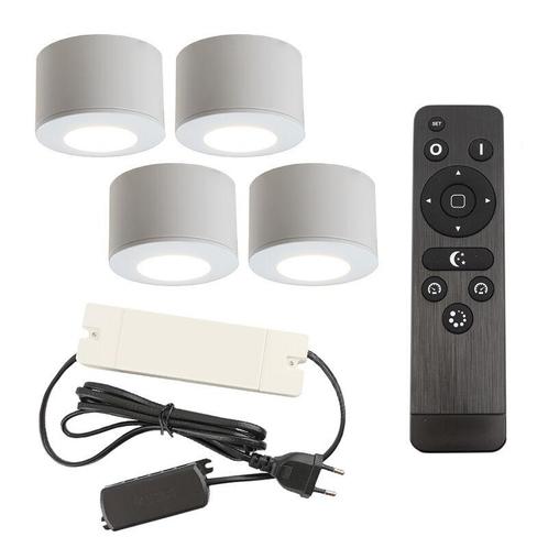 4 ronde witte veranda opbouwspots Vasso, IP44, incl., Tuin en Terras, Buitenverlichting, Nieuw, Ophalen of Verzenden