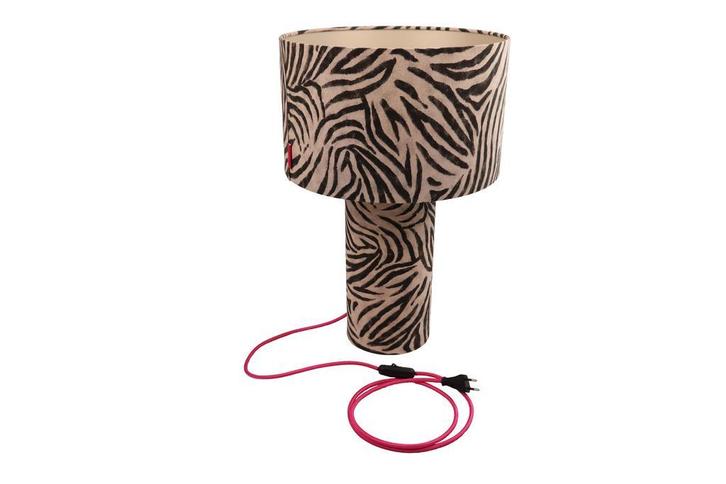 Tafellamp Zebraprint, Huis en Inrichting, Lampen | Tafellampen, 50 tot 75 cm, Nieuw, Kunststof, Stof, Overige materialen, Ophalen of Verzenden