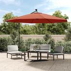 vidaXL Zweefparasol met LED-verlichting 350 cm, Tuin en Terras, Verzenden, Nieuw, 3 tot 4 meter, Zweefparasol