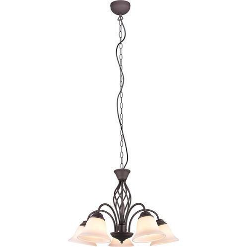 LED Kroonluchter - Trion Rustina - E14 Fitting - 5-lichts -, Huis en Inrichting, Lampen | Hanglampen, Nieuw, Metaal, Ophalen of Verzenden