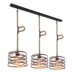 Hanglamp MARCO 28.0 cm 3-lichts Zwart, Roest, Ophalen of Verzenden, Nieuw, Metaal, 75 cm of meer