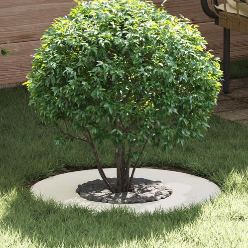 vidaXL Platter Wit Ø30/60 cm Staal, Tuin en Terras, Bloembakken en Plantenbakken, 60 tot 100 cm, Nieuw, Verzenden