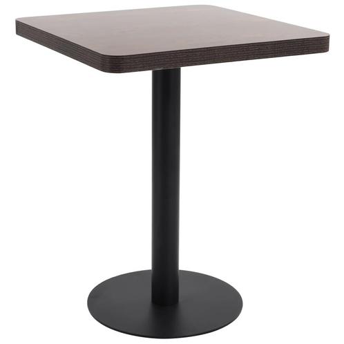 vidaXL Bistrotafel 60x60 cm MDF donkerbruin, Huis en Inrichting, Tafels | Eettafels, Nieuw, Verzenden