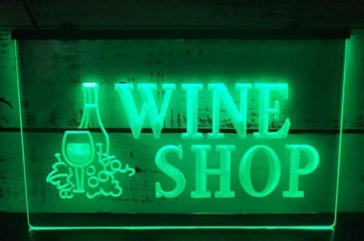 Wijn winkel neon bord lamp LED verlichting reclame lichtbak, Verzamelen, Merken en Reclamevoorwerpen, Nieuw, Verzenden