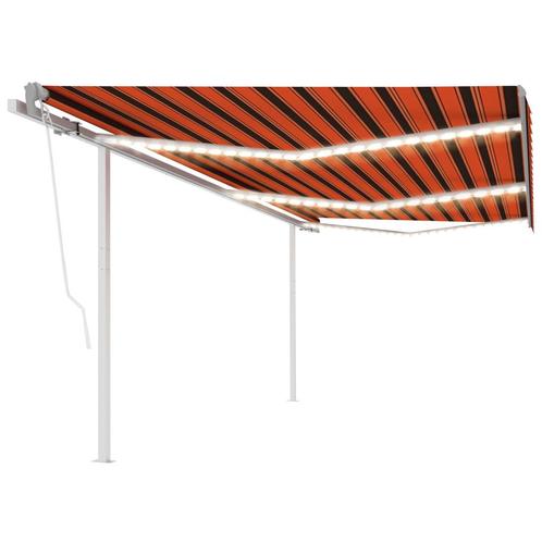vidaXL Luifel automatisch met LED en windsensor 6x3 m oranje, Tuin en Terras, Zonneschermen, Nieuw, Verzenden