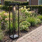 Vierkante staande buitenlamp | Zwart | 80cm | incl. sensor, Tuin en Terras, Buitenverlichting, Ophalen of Verzenden, Nieuw, Netvoeding