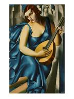 Kunstdruk Tamara De Lempicka - Donna in Blu suona mandolino, Verzenden, Nieuw