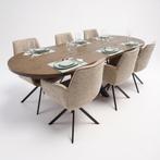 Showroom sale tafel massief eiken plat ovaal 280x100, Huis en Inrichting, Tafels | Eettafels, Ophalen, 100 tot 150 cm, Eikenhout