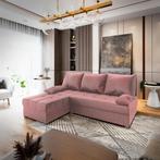 *SALE* Slaapbank/Hoekbank met opbergruimte Rio Roze €449, Huis en Inrichting, Banken | Bankstellen, Verzenden, Hoekbank, 75 tot 100 cm