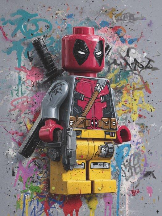 Canvas Fit - Alberto Ricardo - Deadpool Lego entre grafitis, Kinderen en Baby's, Speelgoed | Duplo en Lego