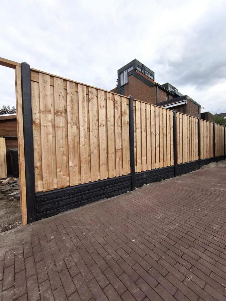 Hout beton schuttingen, Tuin en Terras, Schuttingen, 6 meter of meer, Nieuw, Hout, 1 tot 2 meter, Verzenden