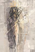 Dame in avondjurk - abstract artwork - Trendkleur 2023, Antiek en Kunst, Kunst | Schilderijen | Abstract, Verzenden