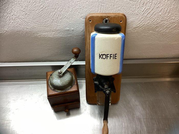 Koffiemolen (2) - hout, metaal, glas, keramisch, Antiek en Kunst, Antiek | Keukenbenodigdheden