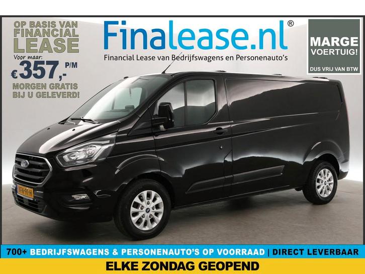 Ford Transit Custom 300 2.0 TDCI L2H1 MARGE AUT Airco Camera, Auto's, Bestelauto's, Lease, Automaat, Diesel, Ford, Zwart, Verzenden