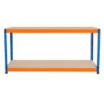 Werkbank met 2 Planken S-Rax - Werkstation 300 kg -, Verzenden