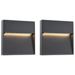 vidaXL LED-buitenwandlampen 2 st 3 W vierkant zwart, Tuin en Terras, Buitenverlichting, Verzenden, Nieuw