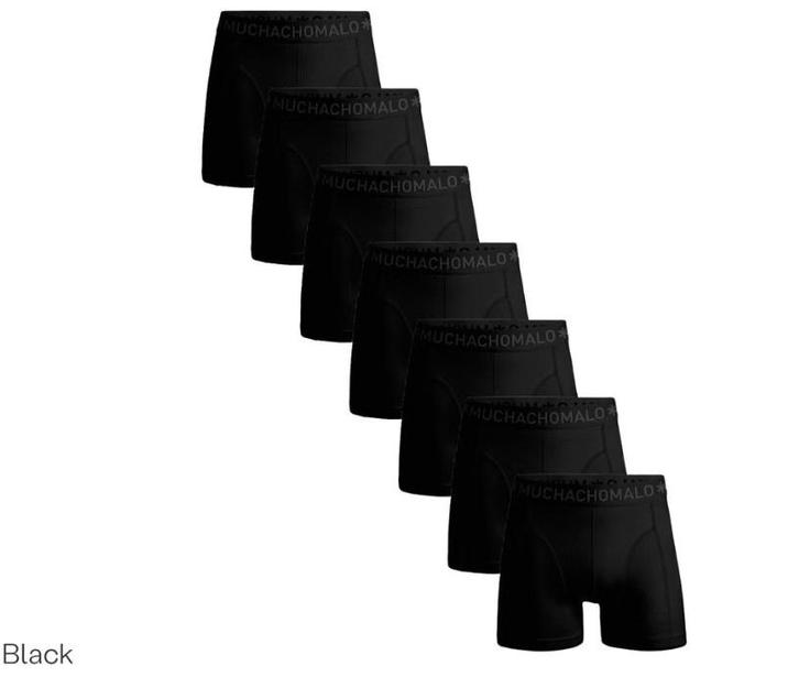 2dekans | 7x Muchachomalo Solid Boxershort - Heren - Zwart -, Kleding | Heren, Ondergoed, Ophalen of Verzenden