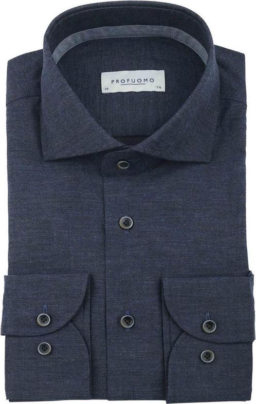 Profuomo Overhemd Flanel Donkerblauw maat 43 Heren, Kleding | Heren, Overhemden, Blauw, Nieuw, Verzenden