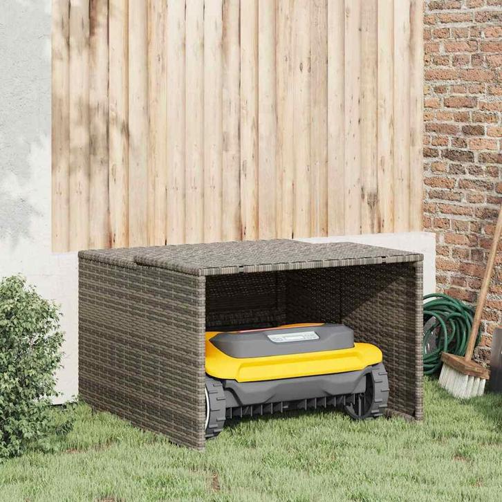 vidaXL Garage voor robotmaaier 86x90x52/57 cm poly rattan, Tuin en Terras, Zitmaaiers, Nieuw, Verzenden
