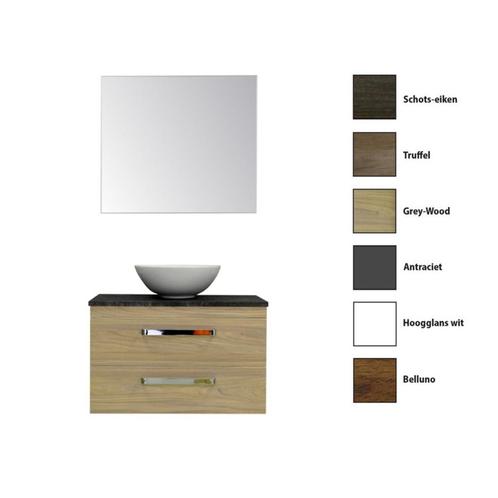 Badkamermeubelset Sanicare Q11 2 Laden 80cm Hoogglans Wit, Doe-het-zelf en Verbouw, Sanitair, Bad, Nieuw, Chroom, Ophalen of Verzenden