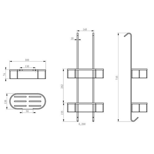 Ophangrek Wiesbaden Style 80 cm Chroom, Doe-het-zelf en Verbouw, Sanitair, Ophalen of Verzenden
