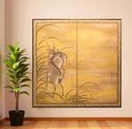 Bybu kamerscherm - Papier, Hout, Een tweedelig Japans, Antiek en Kunst