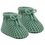 Babyslofjes Saliegroen - Gebreid met vetertje NIEUW, Kinderen en Baby's, Babykleding | Schoentjes en Sokjes, Ophalen of Verzenden