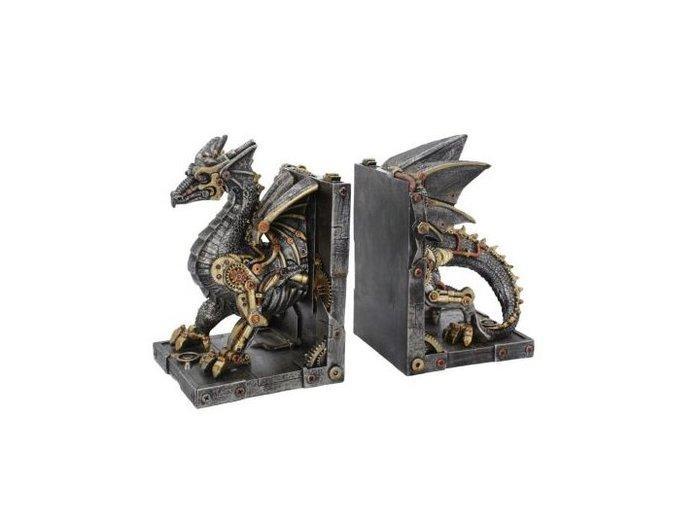 Beeldje - Dracus Machina Steampunk Dragon Bookends - Hars, Antiek en Kunst, Kunst | Designobjecten