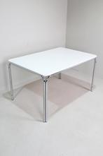 Vintage design eettafel, wit, TECTA jaren 70, 100 tot 150 cm, Seventies, 50 tot 100 cm, Vier personen