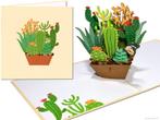 Bloeiende Cactus en Vetplanten pop-up kaart 3D wenskaart, Nieuw, Verzenden