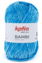Katia Bambi - 346 waterblauw - Chenille Garen, Hobby en Vrije tijd, Ophalen of Verzenden, Nieuw