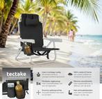 2dekans | tectake® Strandstoel Coral - Opvouwbare, Huis en Inrichting, Stoelen, Ophalen of Verzenden, Zo goed als nieuw, Zwart