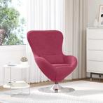 vidaXL Eivormige stoel Wijnrood 63 x 73 x 90 cm Fluweel, Huis en Inrichting, Fauteuils, Verzenden, Nieuw