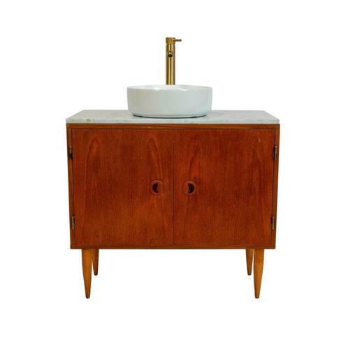 Badkamermeubel | Incl. Blad | Vintage | Teak |  3503, Huis en Inrichting, Badkamer | Badkamermeubels, 25 tot 50 cm, Zo goed als nieuw