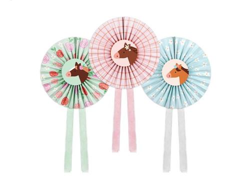 Decorative rosettes Horses, mix, 35 cm (1 pkt / 3 pc.), Hobby en Vrije tijd, Feestartikelen, Nieuw, Verzenden